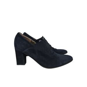 Vintage Prevata Women's Leather Heels Pumps Black 5.5